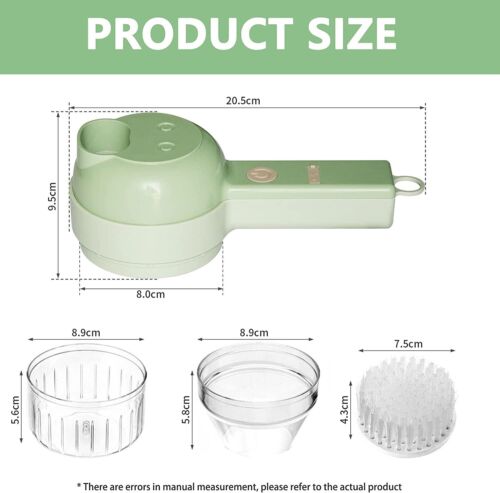 4-in-1 Electric Food Cutter with Chopping, Slicing, Shredding, Grating