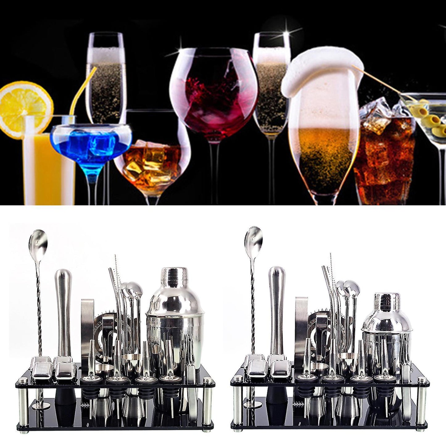 Modern Stainless Steel Cocktail Shaker Set