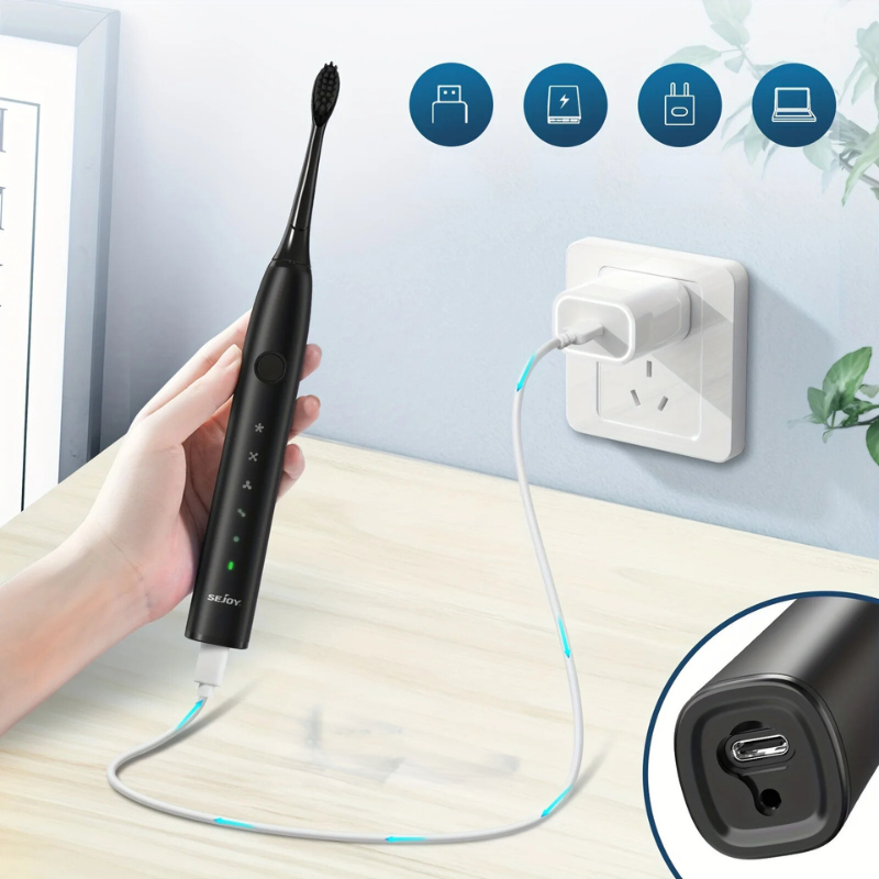 Rechargeable Electric Toothbrush with 5+ Cleaning Modes and USB Charging