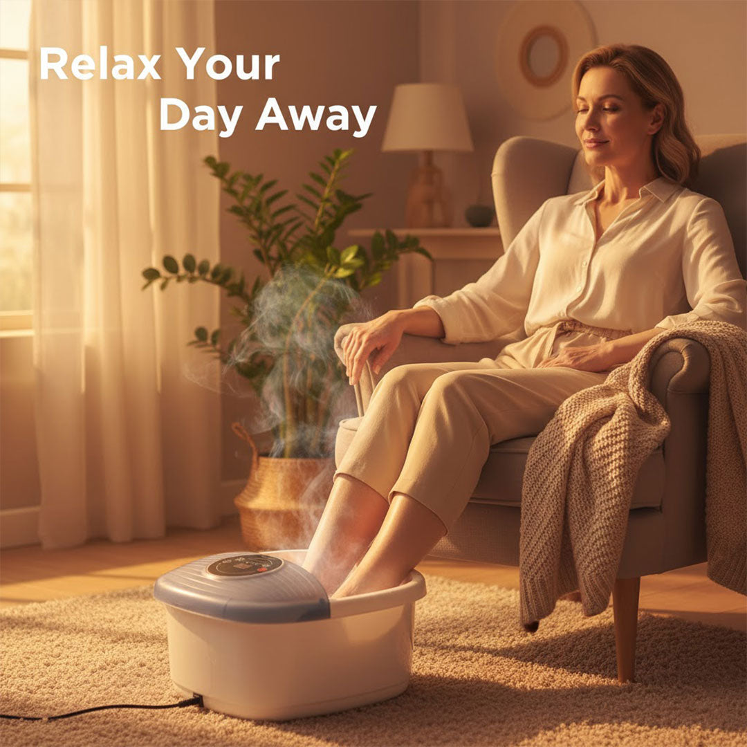 Temperature Control Foot Spa with Bubble and Vibration Massage