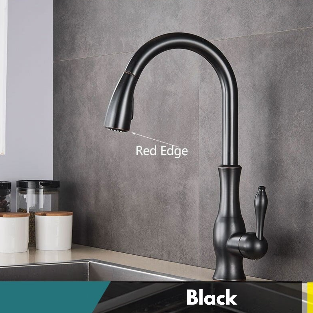Modern Brass Pull-Out Kitchen Faucet