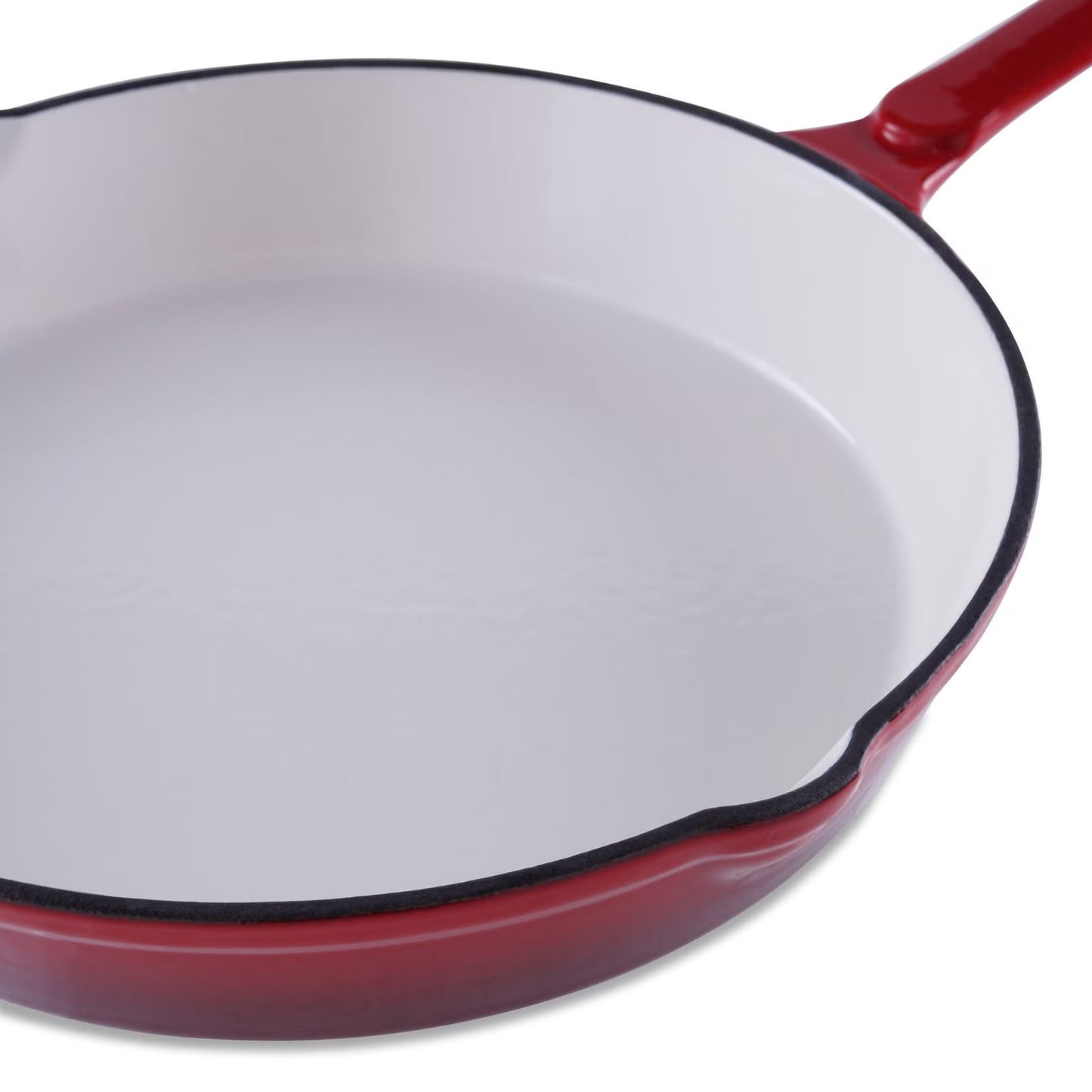 Cast Iron Enameled Fry Pan 16 Inch Ombre Red Nonstick Searing Pan