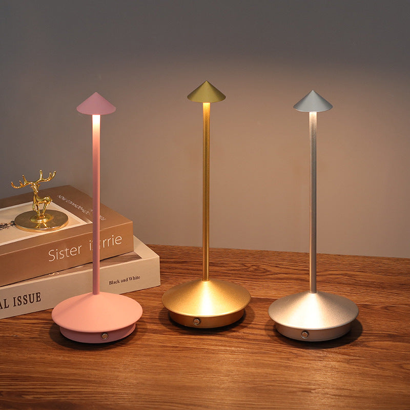 Wireless Rechargeable LED Table Lamp With Touch Dimming And Waterproof Design