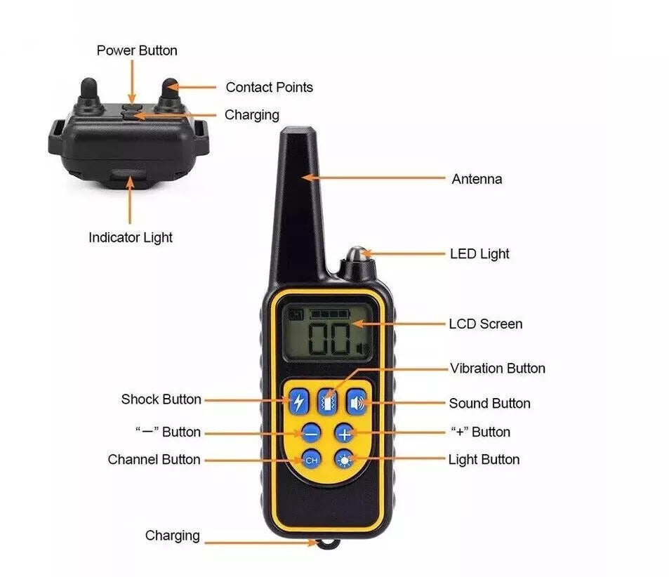 2600ft Waterproof Electronic Dog Training Collar with Remote Control