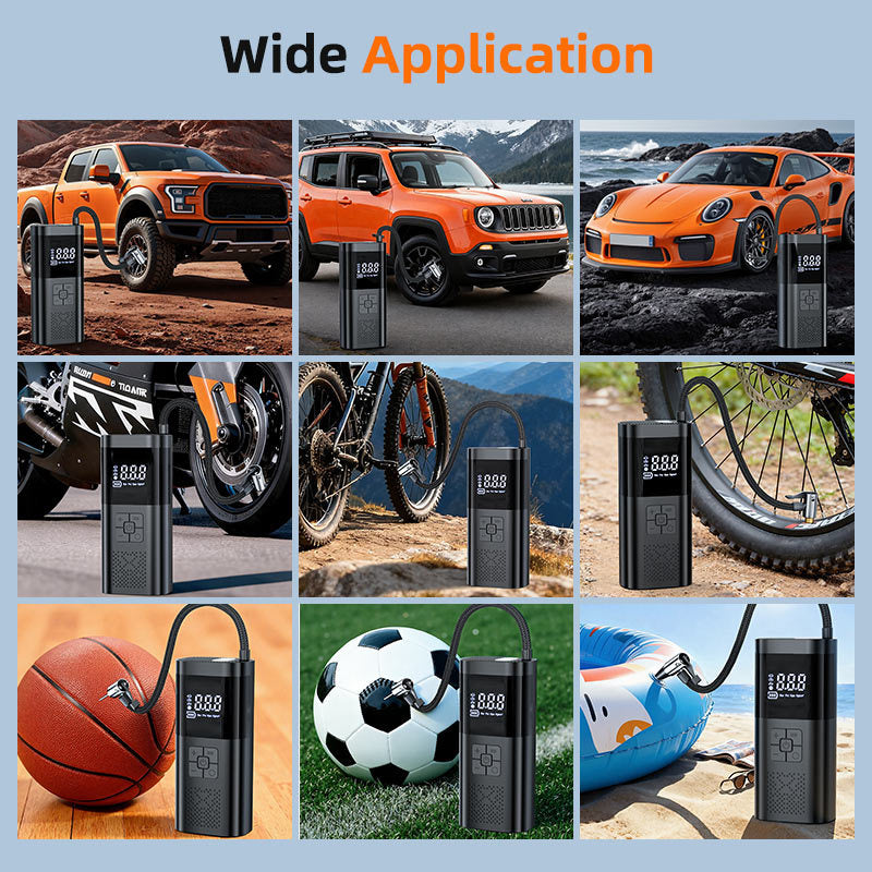 Wireless Portable Tire Inflator with Digital Display and LED Light