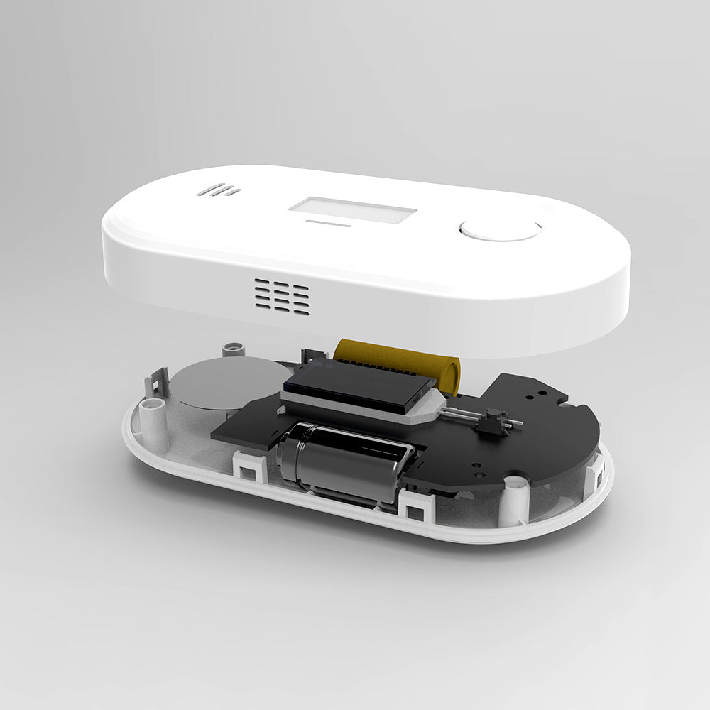 Smart Carbon Monoxide Detector With 10-Year Battery, LCD Display, and Loud Alarm