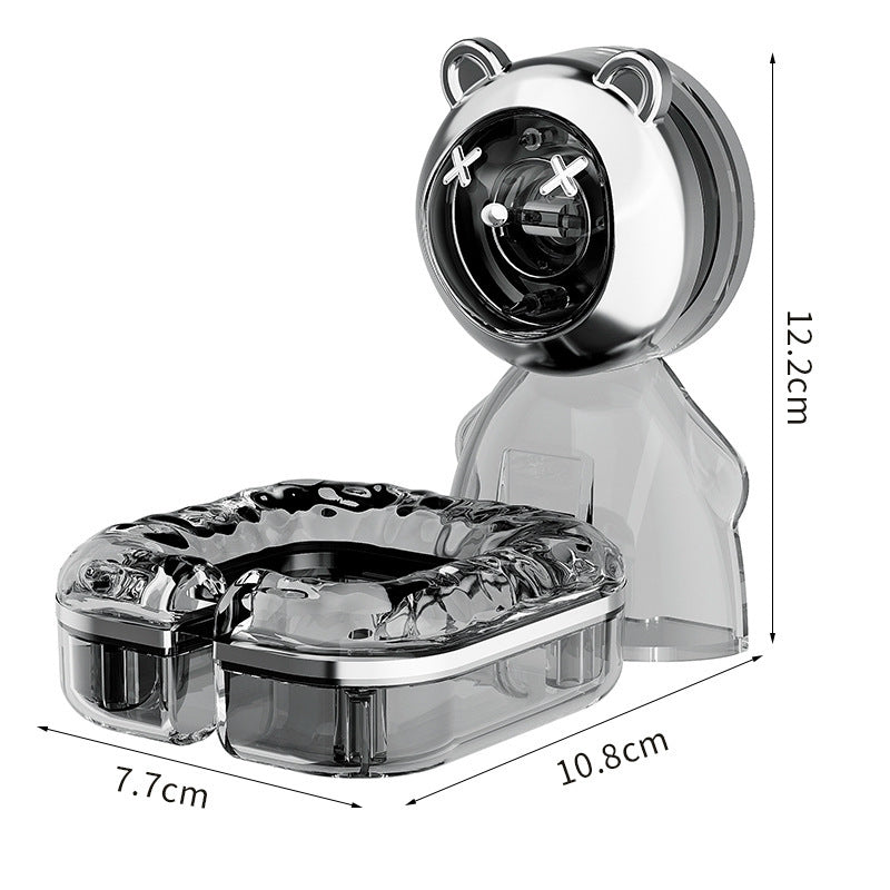 Bear-Themed Wall-Mounted Hair Dryer Holder – Strong Suction Cup & Multi-Functional Storage Rack