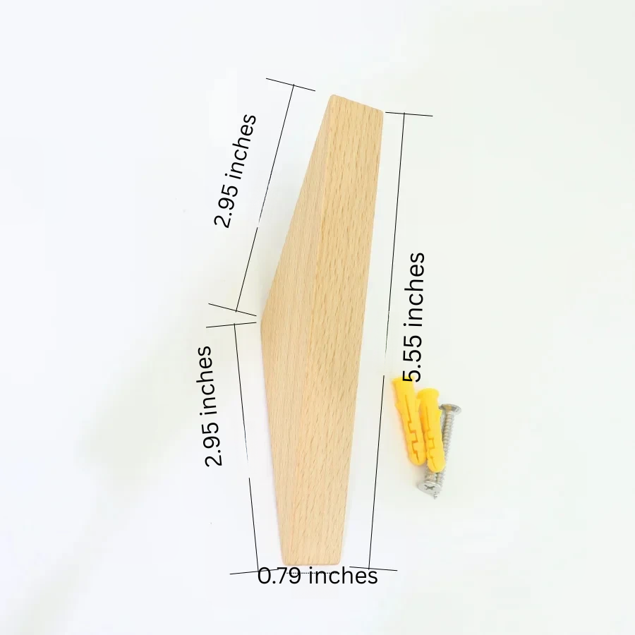 Wooden Wall-Mounted Coat Hook Decorative Holder for Coats and Hats