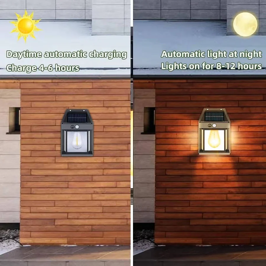 Solar Outdoor Wall Lamps 2-Pack With Motion Sensor And Weatherproof Design