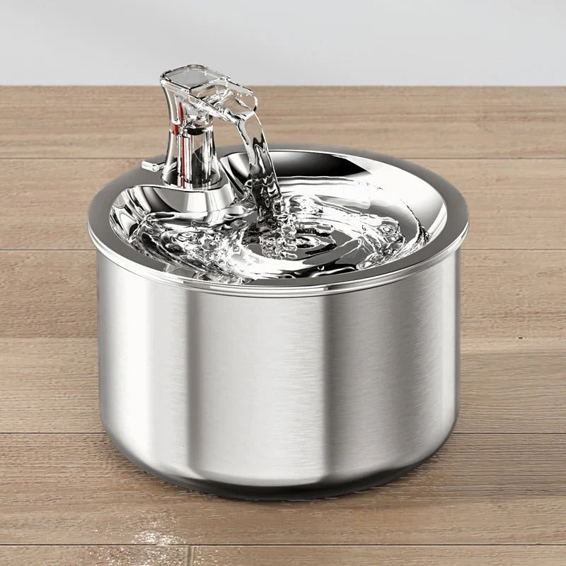 Stainless Steel Cat Water Fountain with Filter and Motion Sensor