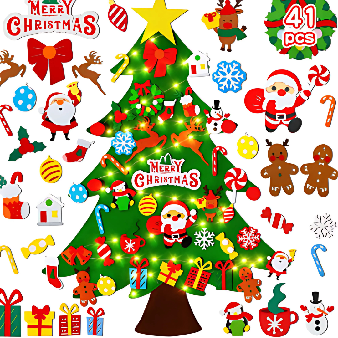 Children's Felt Christmas Tree with Detachable Ornaments