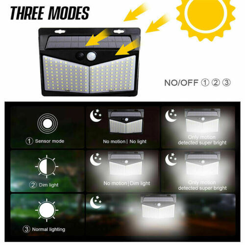 Motion Sensor Solar Outdoor LED Floodlight Waterproof Garden Light