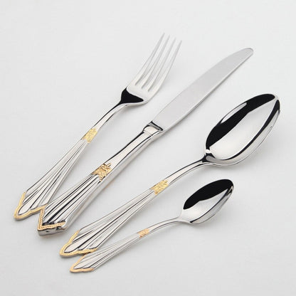 Gold Accented Stainless Steel Cutlery Set