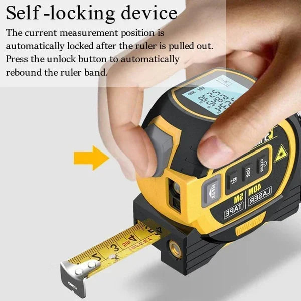 Infrared Laser Distance Meter 3-in-1 With Tape Measure and LCD Display