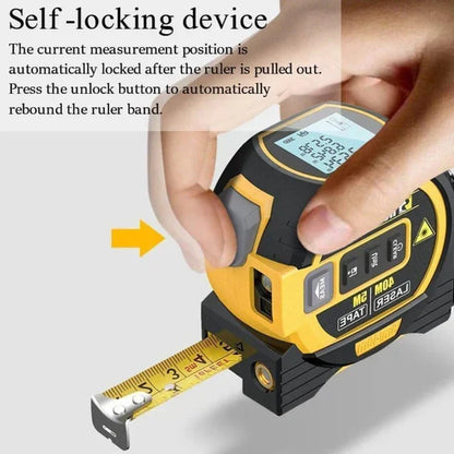 Infrared Laser Distance Meter 3-in-1 With Tape Measure and LCD Display