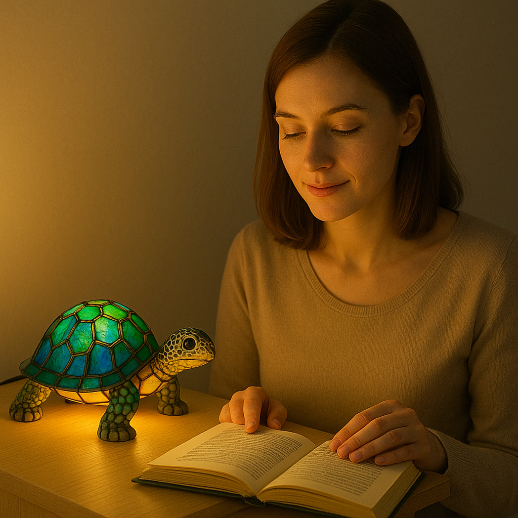 Handmade Turtle Lamp with Warm Light for Turtle Lovers Gift
