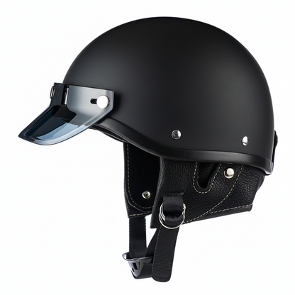 Vintage Half Open Motorcycle Helmet with Tinted Visor