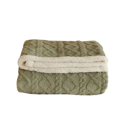 Cozy Fleece Lined Throw Blanket with Reversible Sherpa