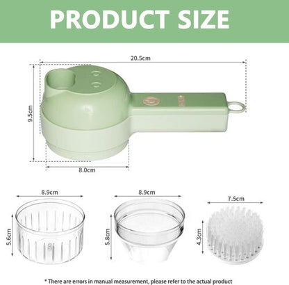 4-in-1 Electric Food Cutter with Chopping, Slicing, Shredding, Grating