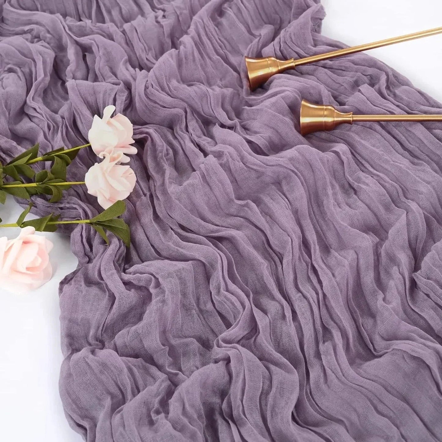 Minimalist Voile Table Runner in Soft White