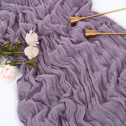 Minimalist Voile Table Runner in Soft White