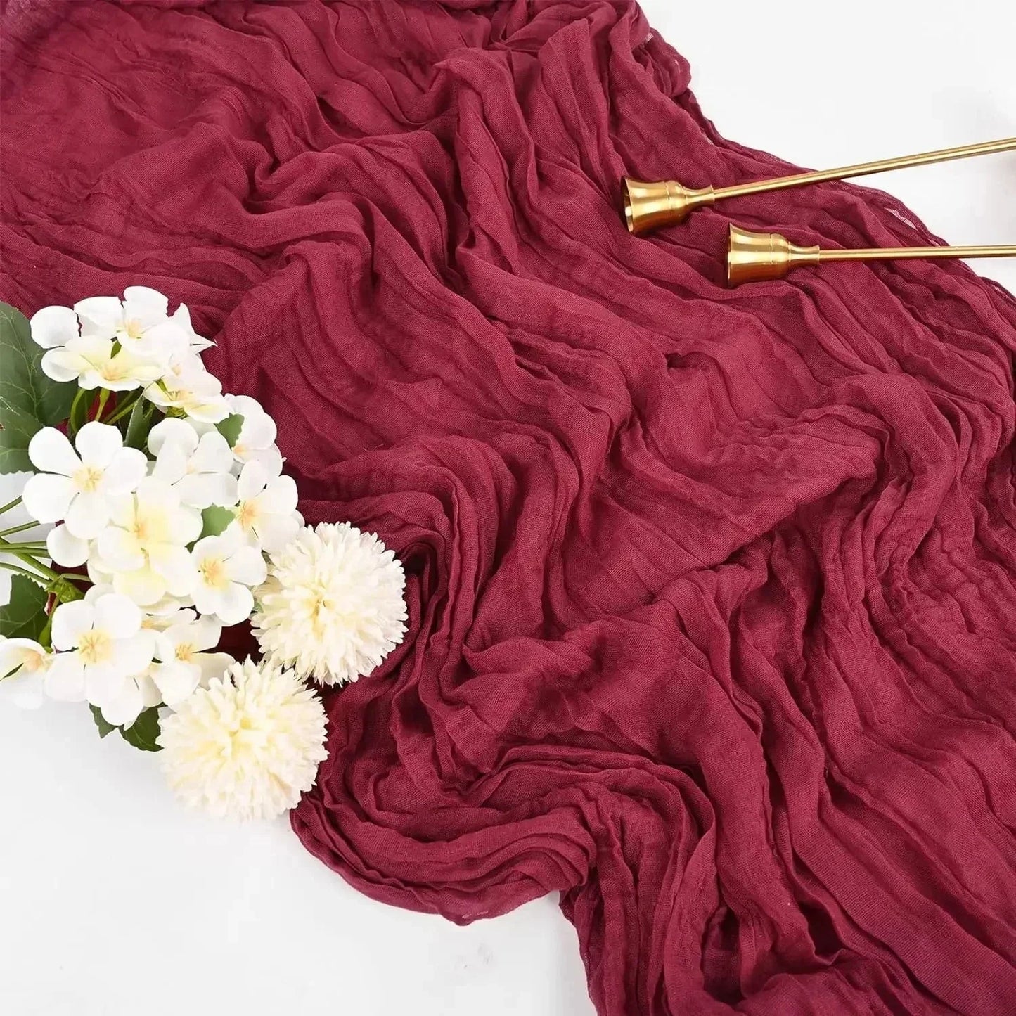 Minimalist Voile Table Runner in Soft White