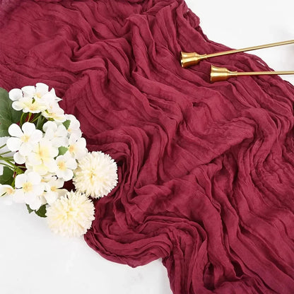 Minimalist Voile Table Runner in Soft White
