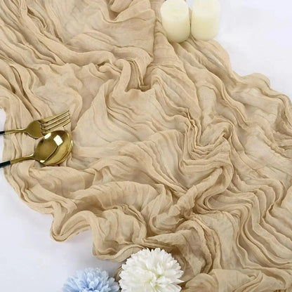 Minimalist Voile Table Runner in Soft White