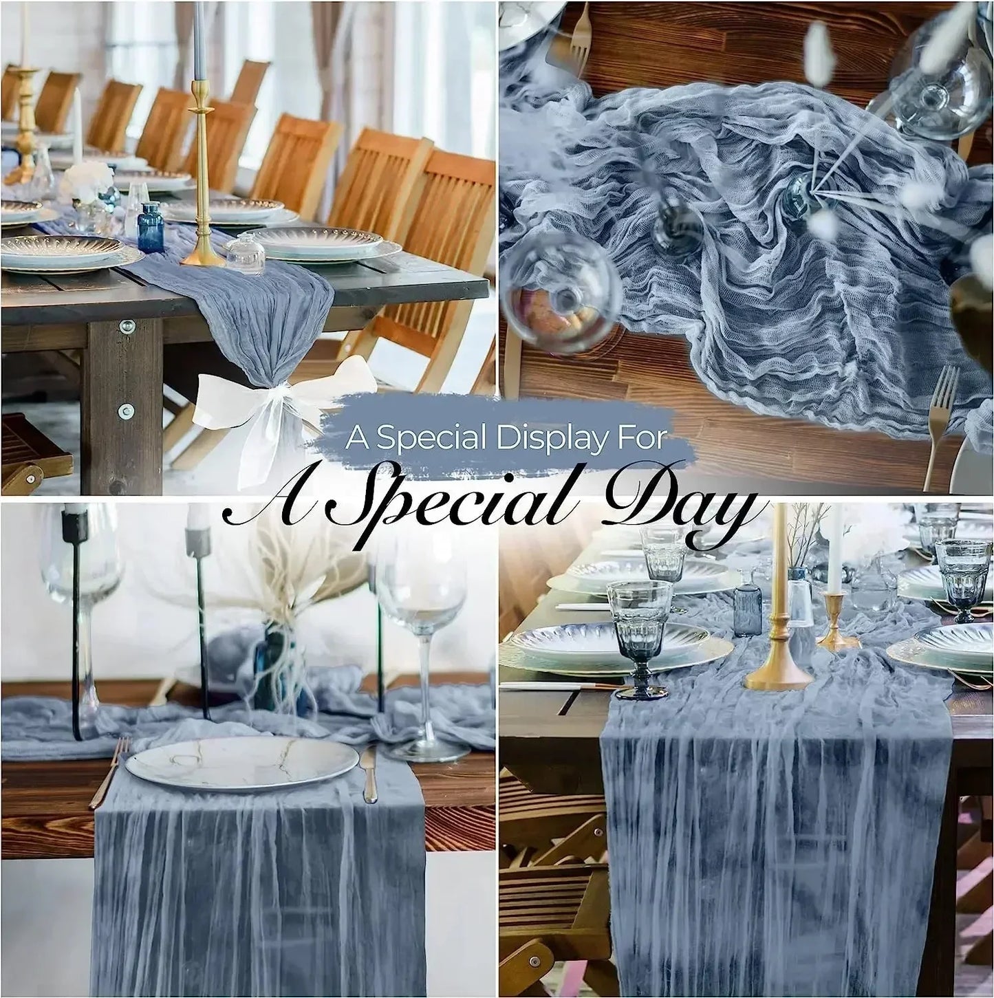 Minimalist Voile Table Runner in Soft White