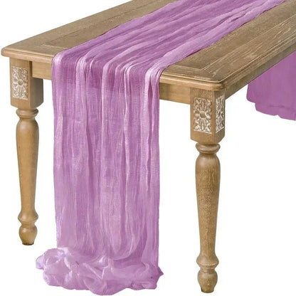 Minimalist Voile Table Runner in Soft White