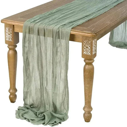 Minimalist Voile Table Runner in Soft White