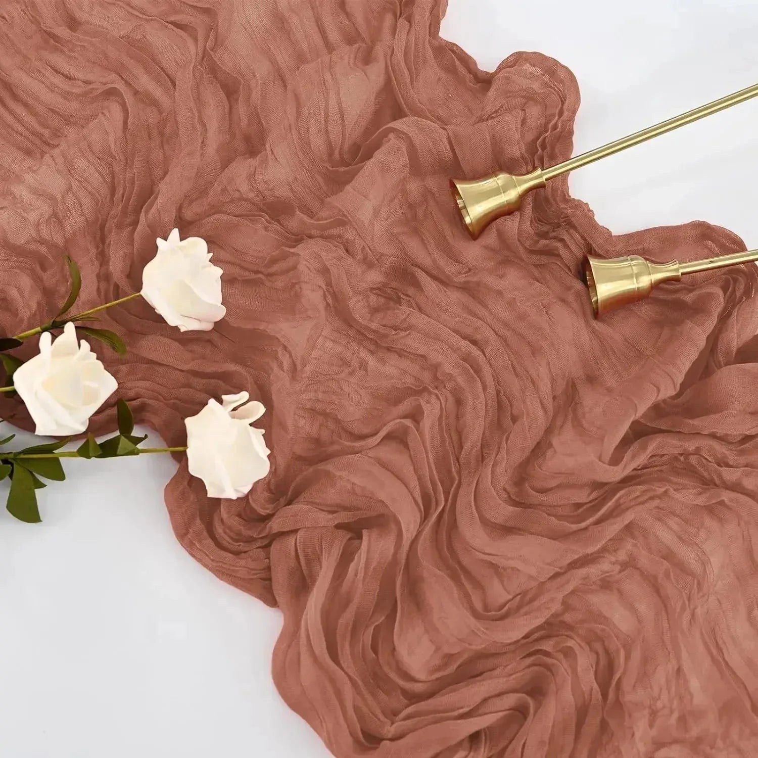 Minimalist Voile Table Runner in Soft White