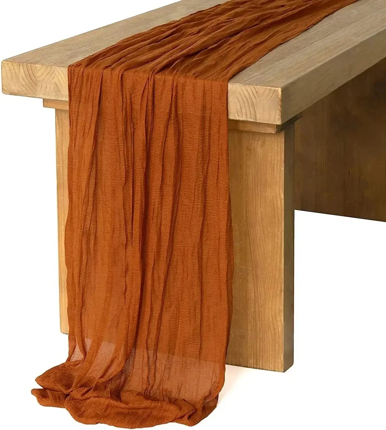 Minimalist Voile Table Runner in Soft White