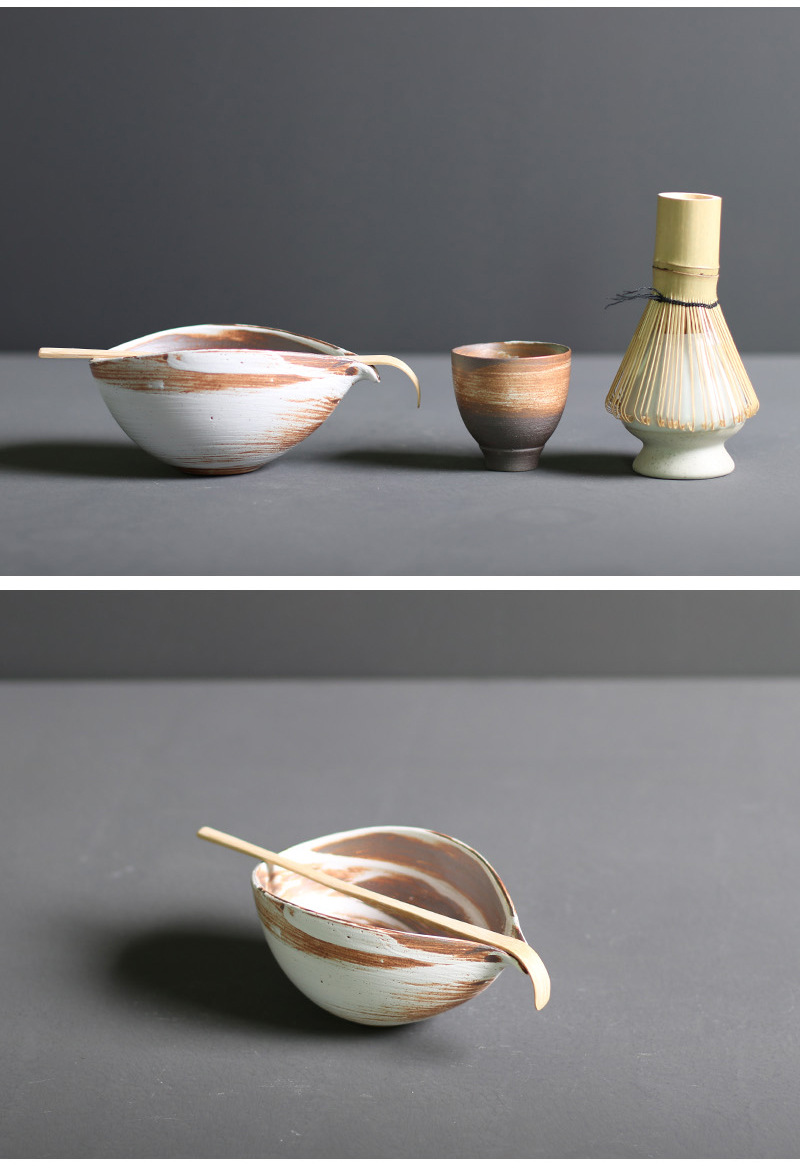 Traditional Japanese Bamboo and Ceramic Matcha Tea Set