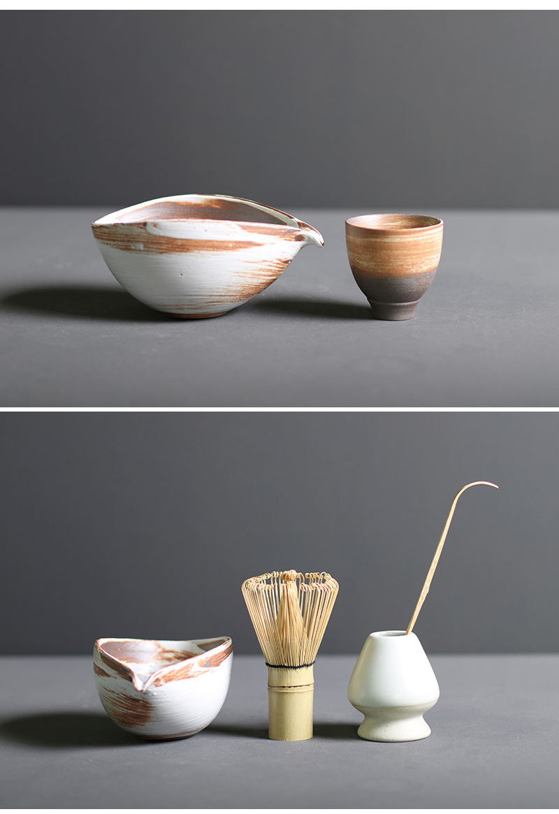 Traditional Japanese Bamboo and Ceramic Matcha Tea Set