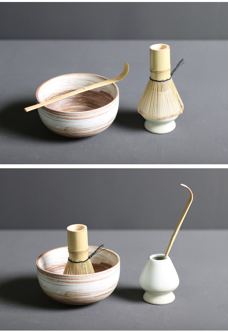Traditional Japanese Bamboo and Ceramic Matcha Tea Set