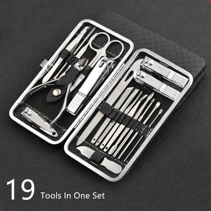 19-Piece Stainless Steel Manicure and Pedicure Nail Clipper Set