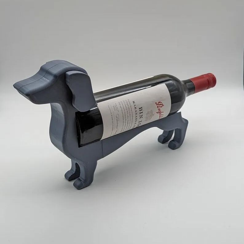Novelty Metal Dachshund Wine Bottle Holder