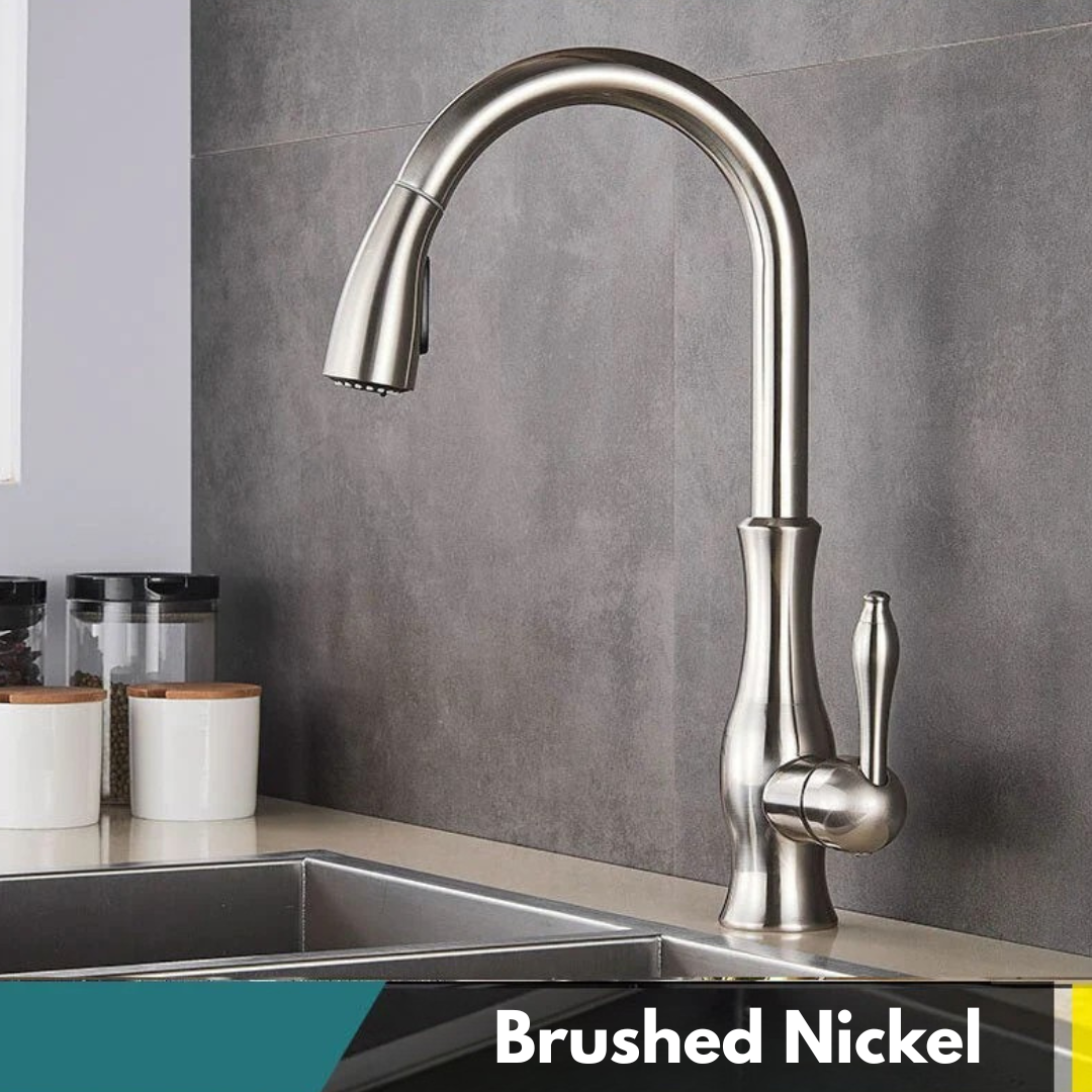 Modern Brass Pull-Out Kitchen Faucet