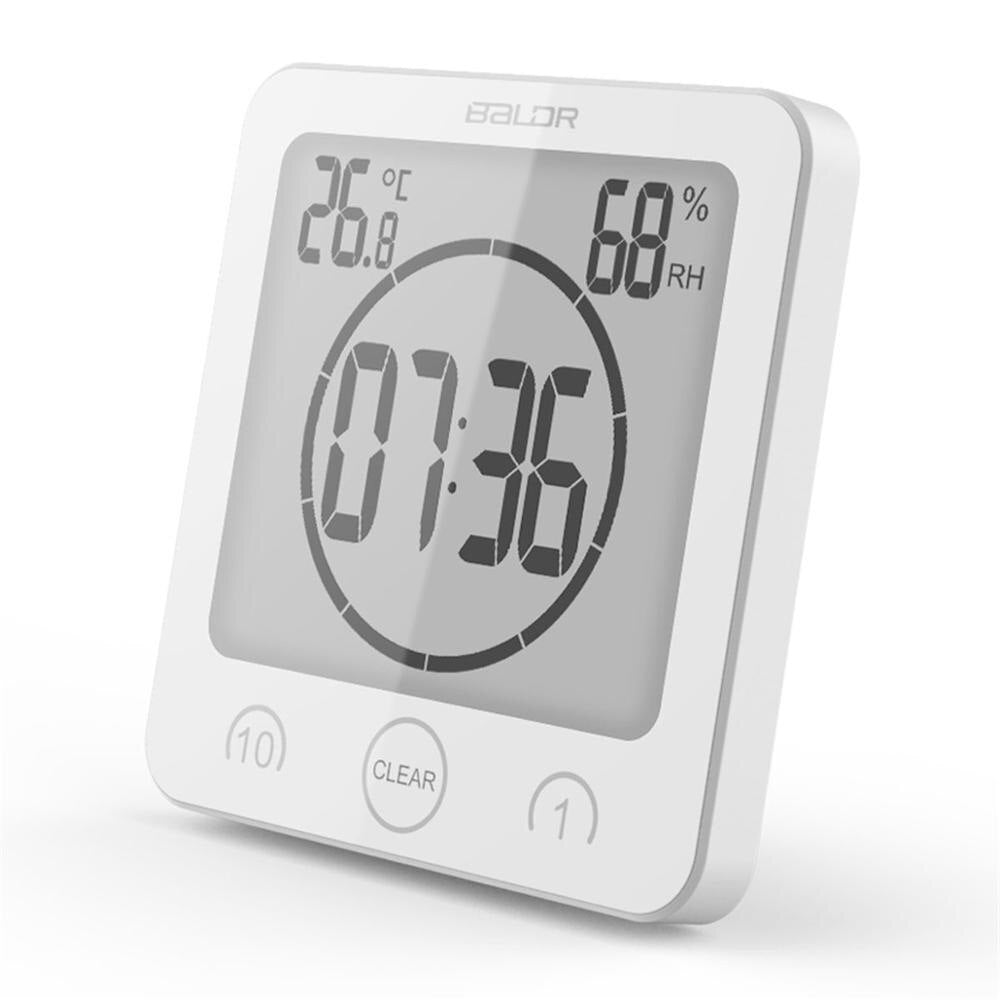 Minimalist Black Digital Shower Timer