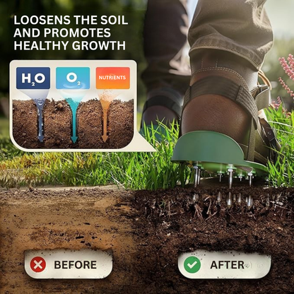 Lawn Aeration Shoes with Metal Spikes for Healthy Grass Growth