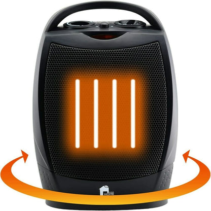 Portable Electric Space Heater Quiet Oscillating Fan with Thermostat