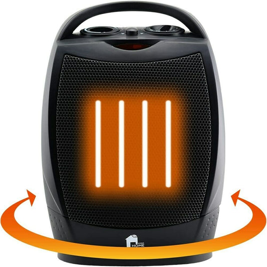 Portable Electric Space Heater Quiet Oscillating Fan with Thermostat