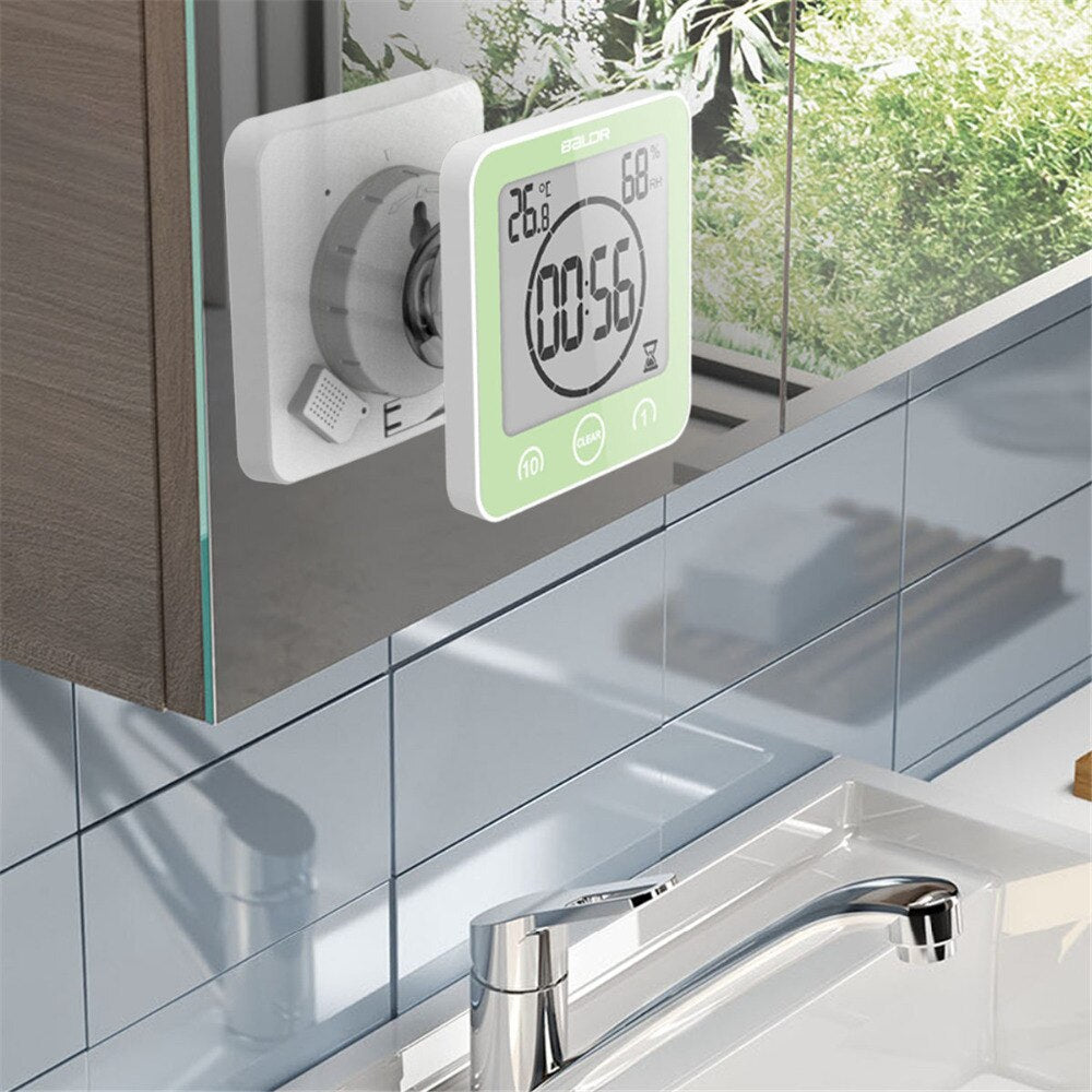 Minimalist Black Digital Shower Timer