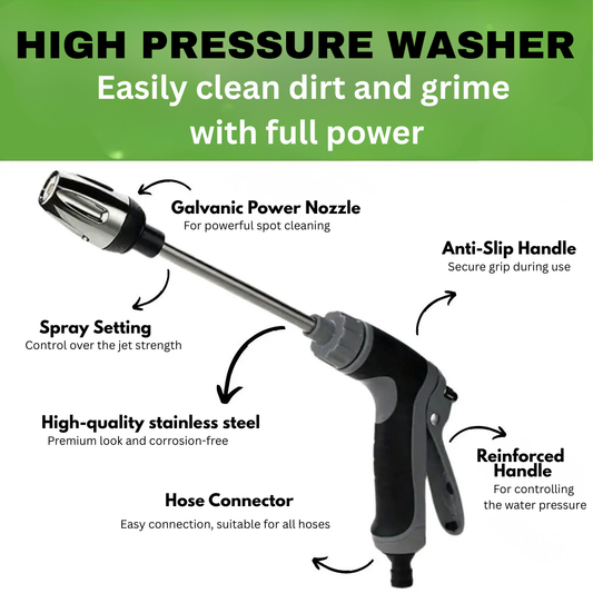 Universal High Pressure Washer Attachment for Garden Hoses - Powerful Cleaning Tool