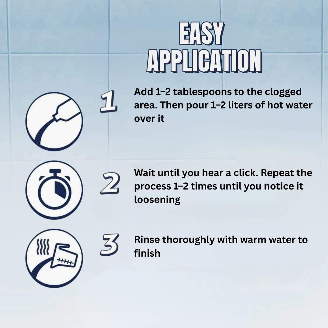 Powerful Drain Cleaner for Hair, Clogs & Odor Removal Fast