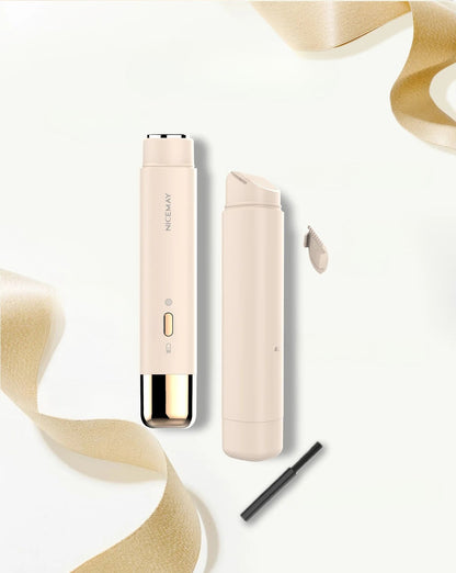 Minimalist Beige Facial Epilator with Glossy Finish