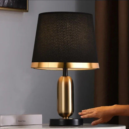 Contemporary Gold and Black Table Lamp
