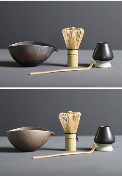 Traditional Japanese Bamboo and Ceramic Matcha Tea Set