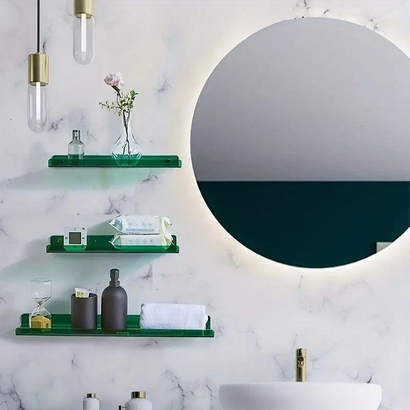 Acrylic Floating Shelf With Transparent Orange Design